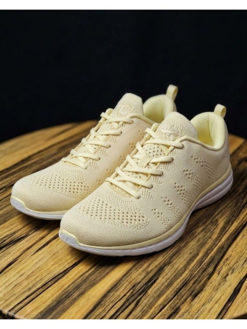 APL Techloom Pro Running Vanilla Cream White Knit Sneakers Men 13